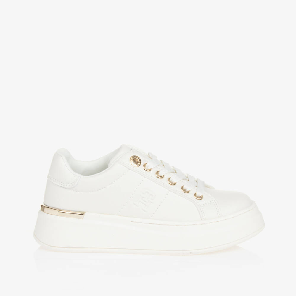 Tommy Hilfiger-Girls Cream Lace-Up Shoes | Childrensalon Outlet