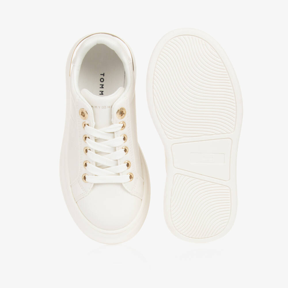 Tommy Hilfiger-Girls Cream Lace-Up Shoes | Childrensalon Outlet