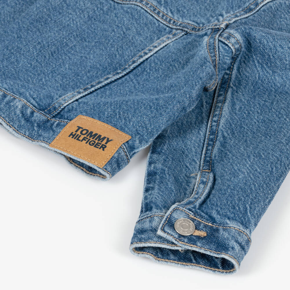 Tommy Hilfiger-جاكيت كروب دنيم لون أزرق للبنات | Childrensalon Outlet