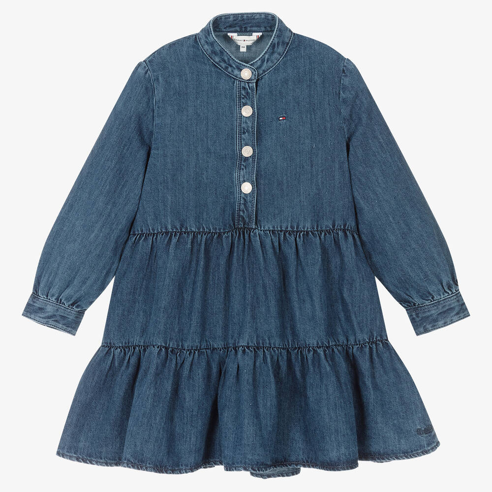 Tommy Hilfiger - Robe bleu foncé denim Fille | Childrensalon