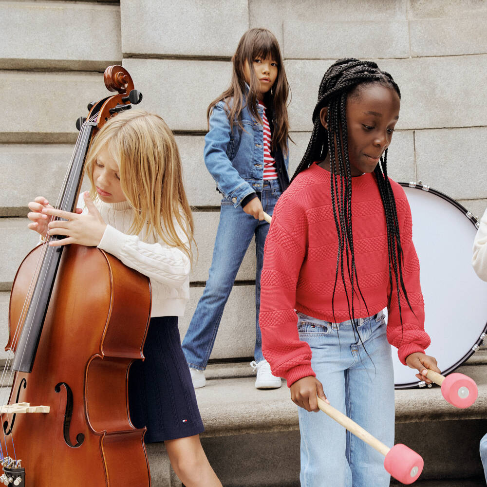 Tommy Hilfiger-Джинсовые расклешенные синие брюки для девочек | Childrensalon Outlet