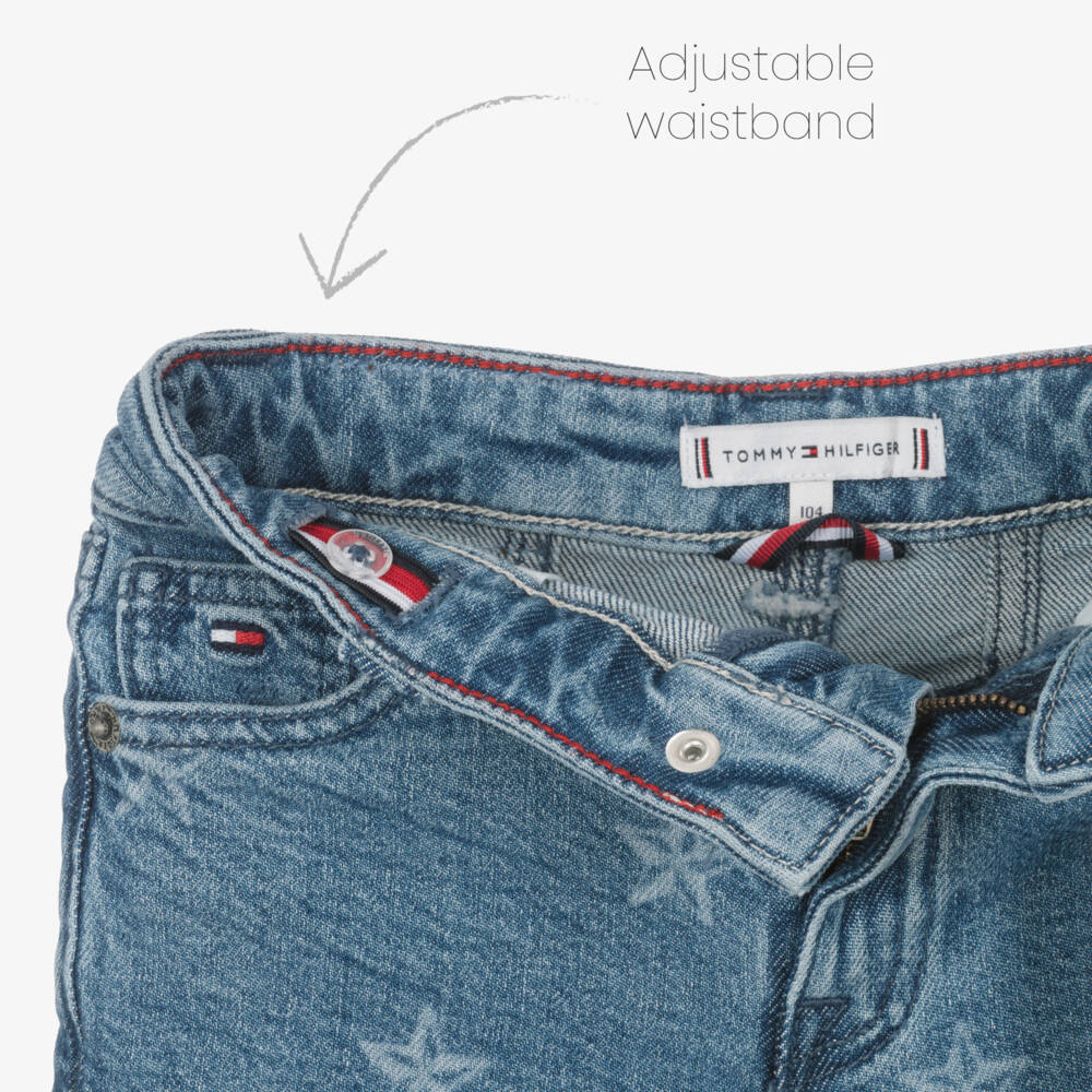 Tommy Hilfiger-Girls Denim Jeans with Star Pattern | Childrensalon Outlet