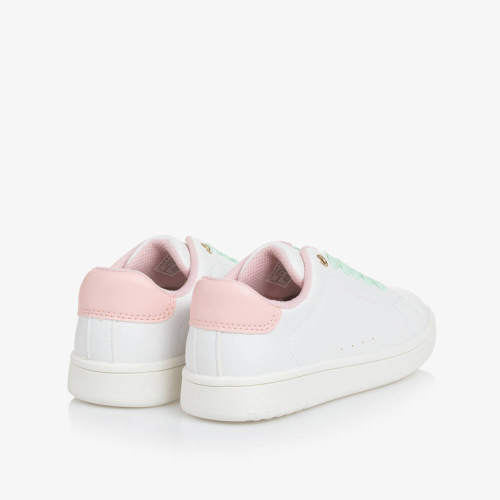 Tommy Hilfiger-Girls Dreamy White & Blush Sneakers | Childrensalon Outlet