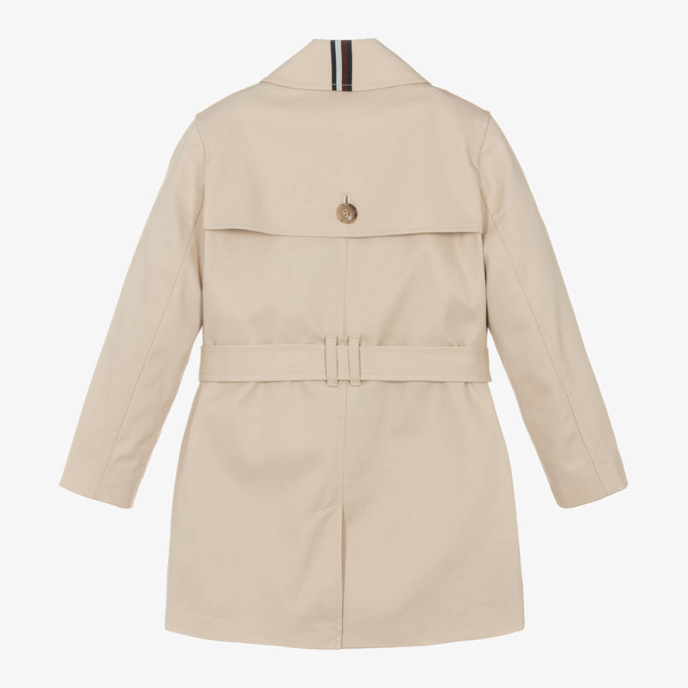 Tommy Hilfiger-Girls Elegant Beige Cotton Overcoat | Childrensalon Outlet