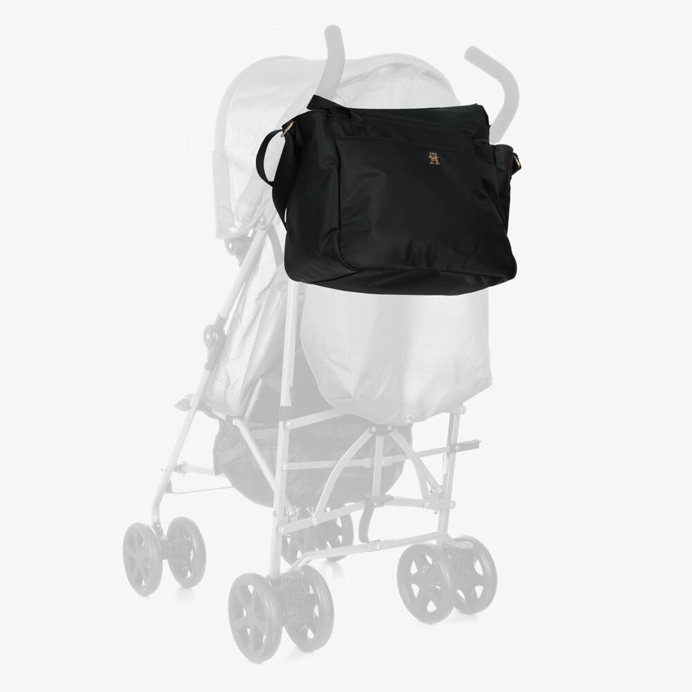 Tommy Hilfiger-Girls Elegant Black Logo Diaper Tote | Childrensalon Outlet