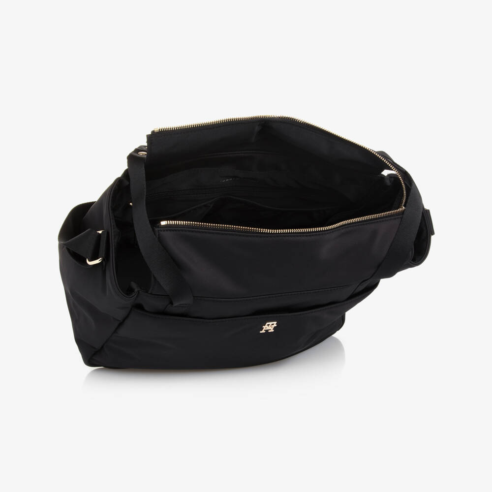 Tommy Hilfiger-Girls Elegant Black Logo Diaper Tote | Childrensalon Outlet