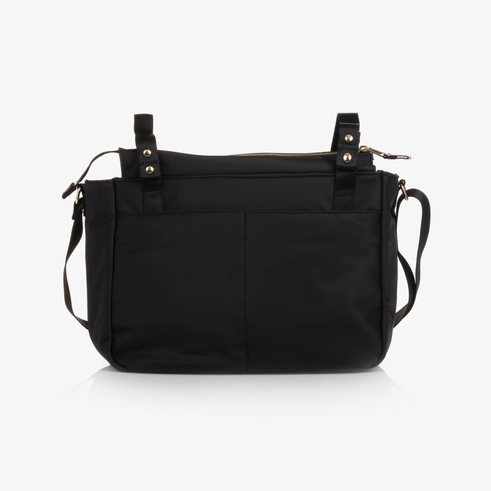Tommy Hilfiger-Girls Elegant Black Logo Diaper Tote | Childrensalon Outlet