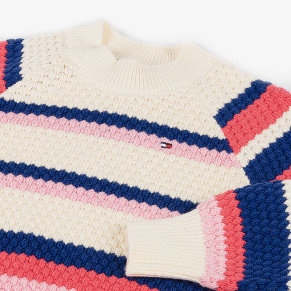 Tommy Hilfiger-Girls Elegant Ivory Cotton Knit | Childrensalon Outlet