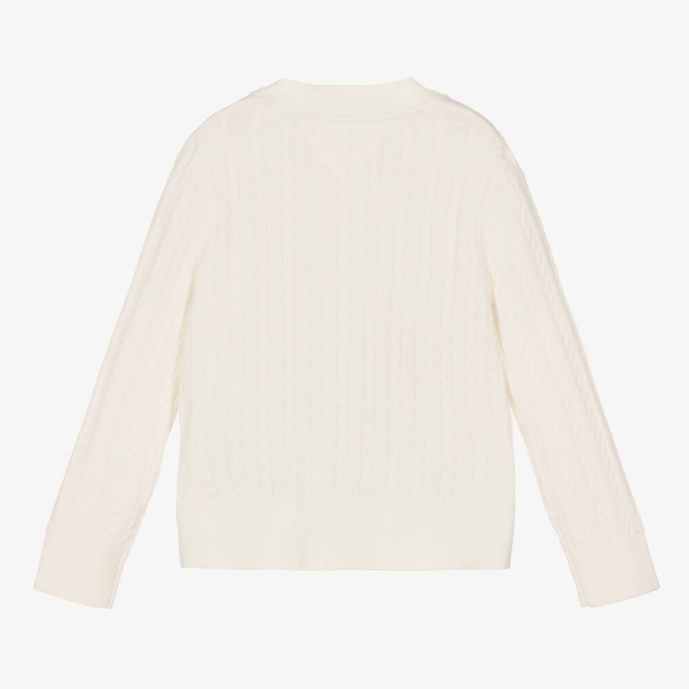 Tommy Hilfiger-Girls Elegant Ivory Knit Sweater | Childrensalon Outlet