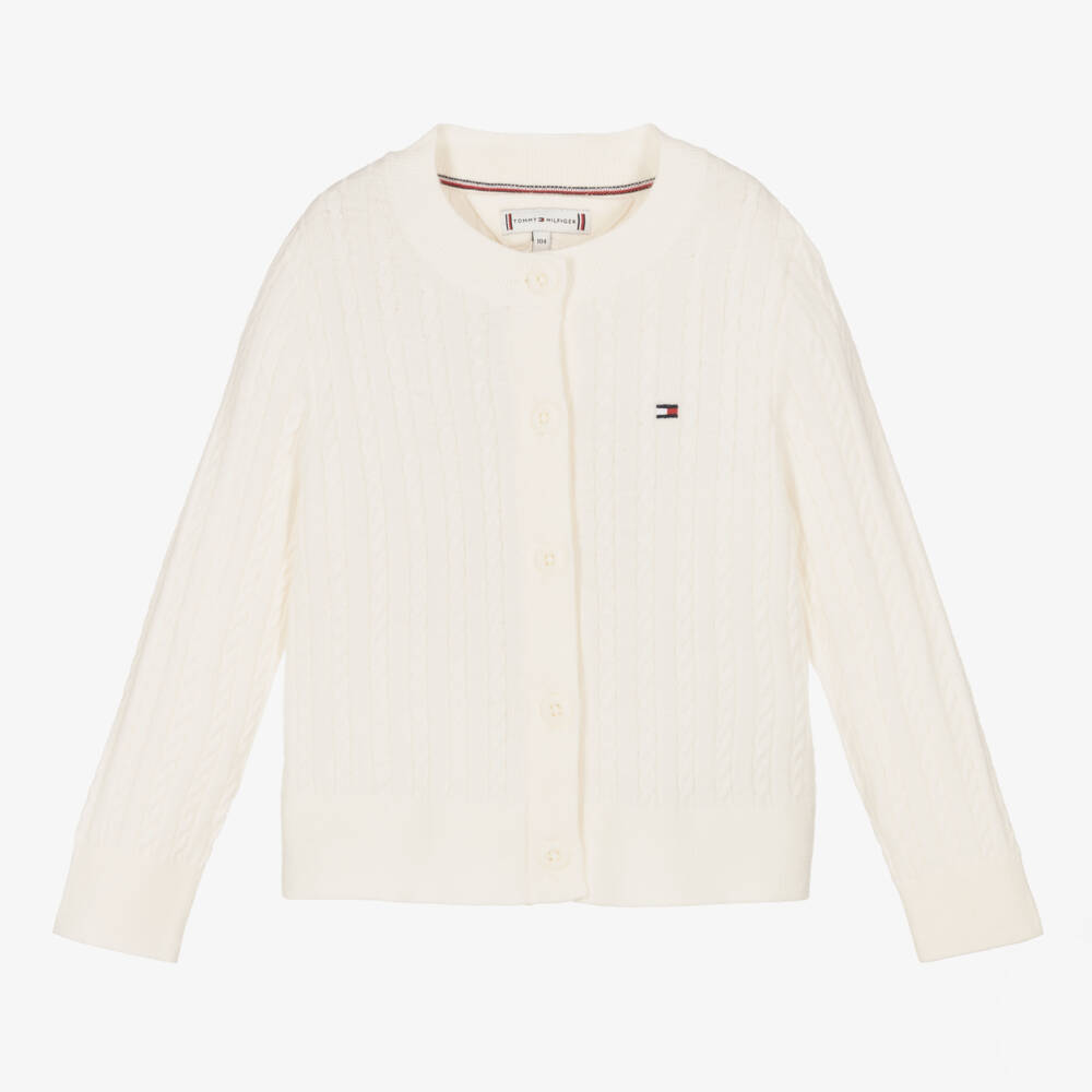 Tommy Hilfiger-Girls Elegant Ivory Knit Sweater | Childrensalon Outlet