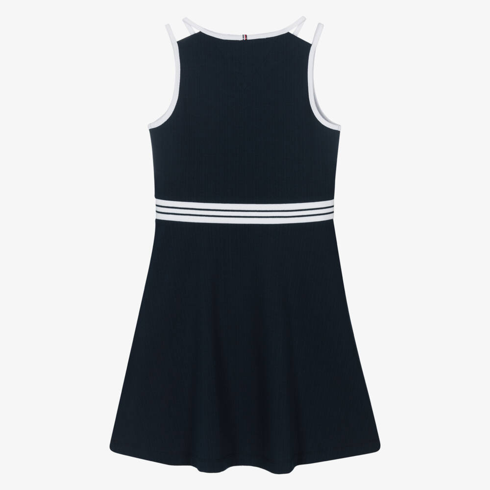Tommy Hilfiger-Girls Elegant Navy Flare Dress | Childrensalon Outlet