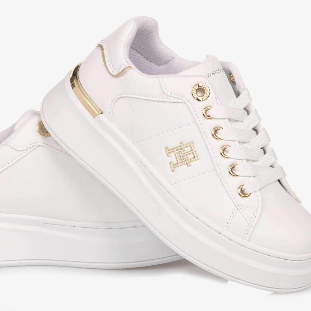 Tommy Hilfiger-Girls Elegant White Lace Sneakers | Childrensalon Outlet