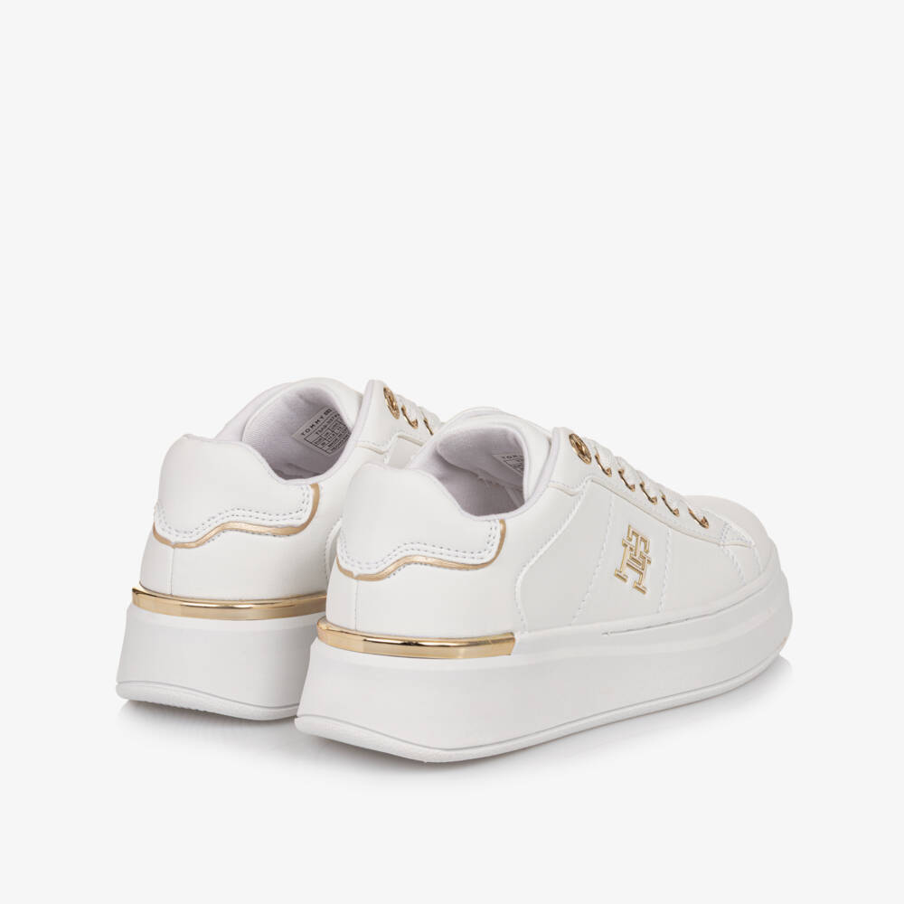 Tommy Hilfiger-Girls Elegant White Lace Sneakers | Childrensalon Outlet