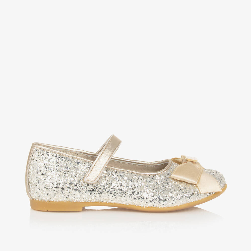 Tommy Hilfiger-بمب باليرينا جلد وغليتر لون ذهبي للبنات | Childrensalon Outlet