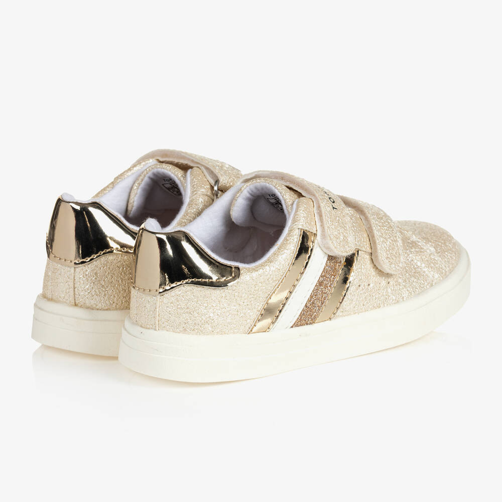 Tommy Hilfiger - Girls Gold Glitter Trainers | Childrensalon Outlet