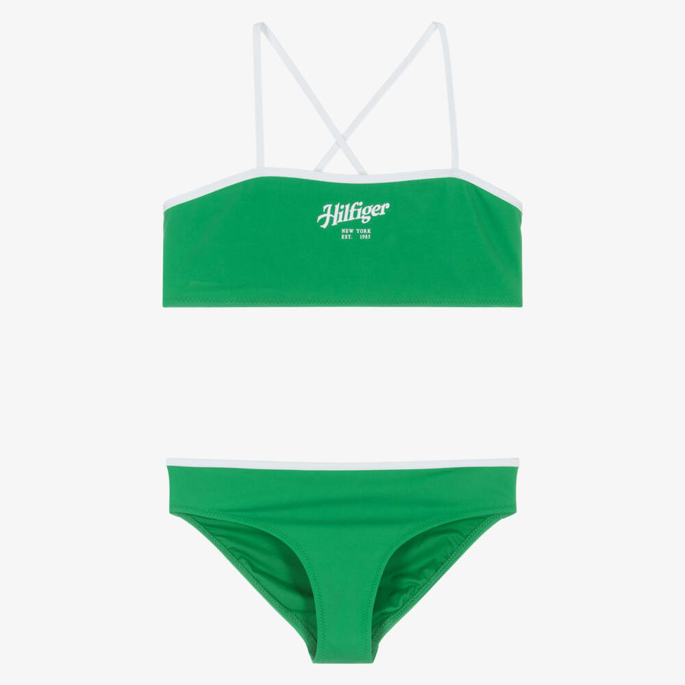 Tommy Hilfiger-Зеленое бикини с бралеттом для девочек | Childrensalon Outlet