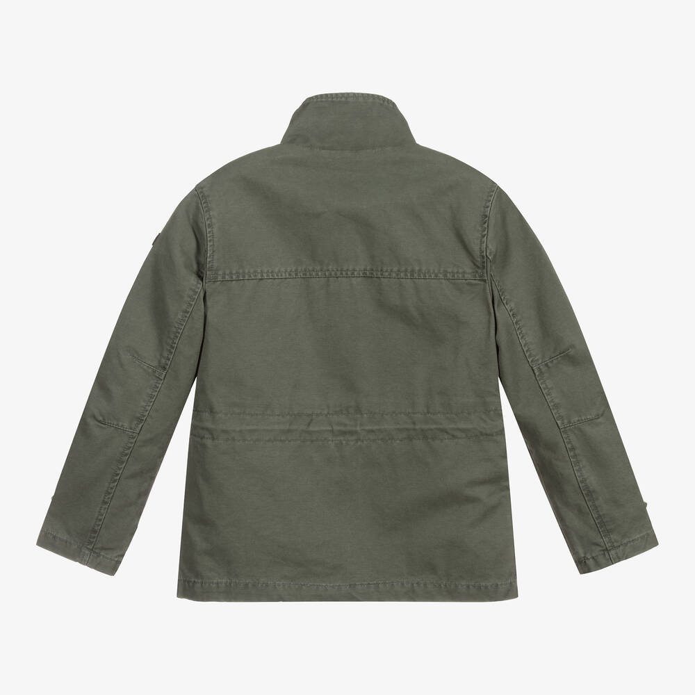 Tommy Hilfiger-Girls Green Cotton Jacket | Childrensalon Outlet