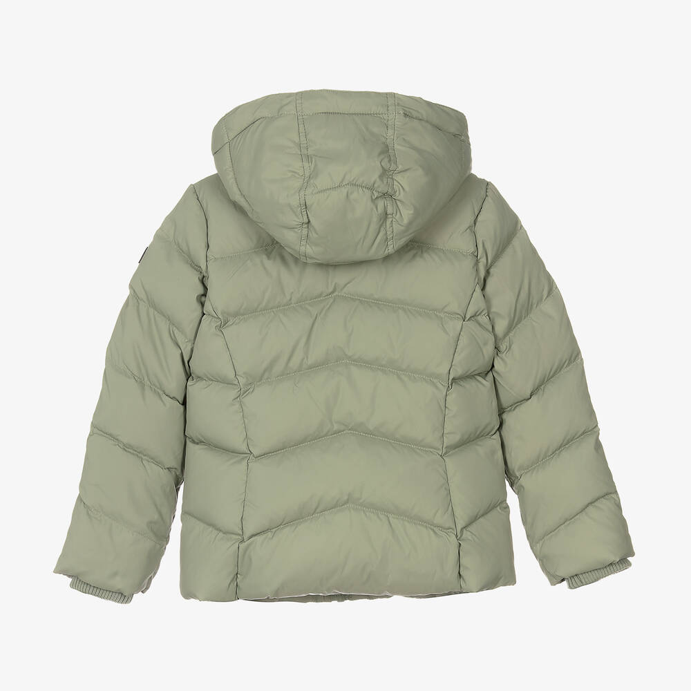 Tommy Hilfiger-Girls Green Puffer Jacket | Childrensalon Outlet