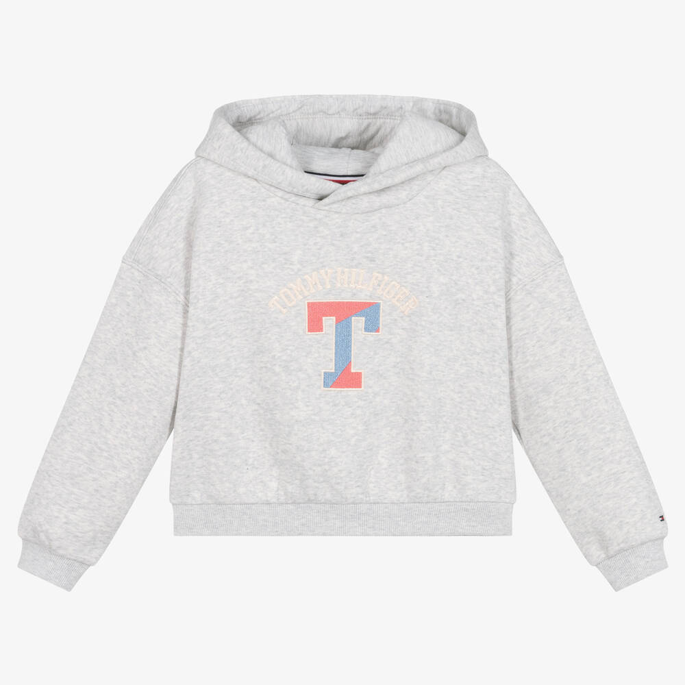 Tommy Hilfiger - Grauer College-Baumwoll-Hoodie | Childrensalon