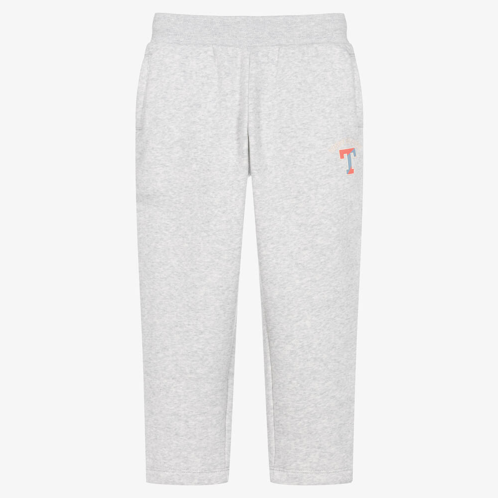 Tommy Hilfiger - Girls Grey Cotton Varsity Joggers | Childrensalon