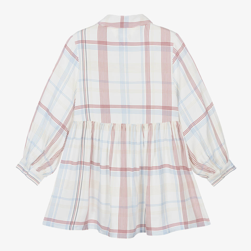 Tommy Hilfiger-Girls Ivory Check Viscose Dress | Childrensalon Outlet