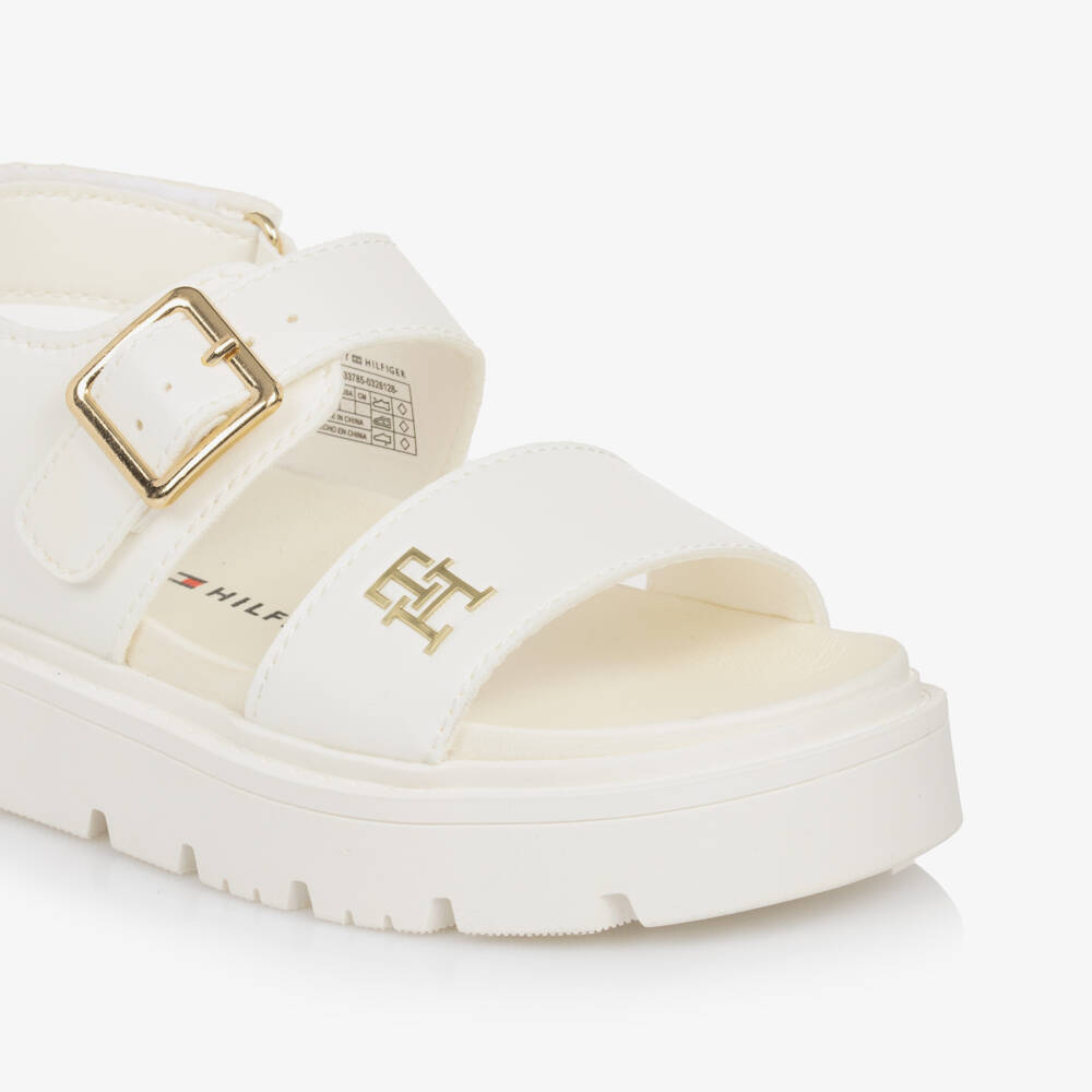 Tommy Hilfiger-Girls Ivory Chunky Faux Sandals | Childrensalon Outlet