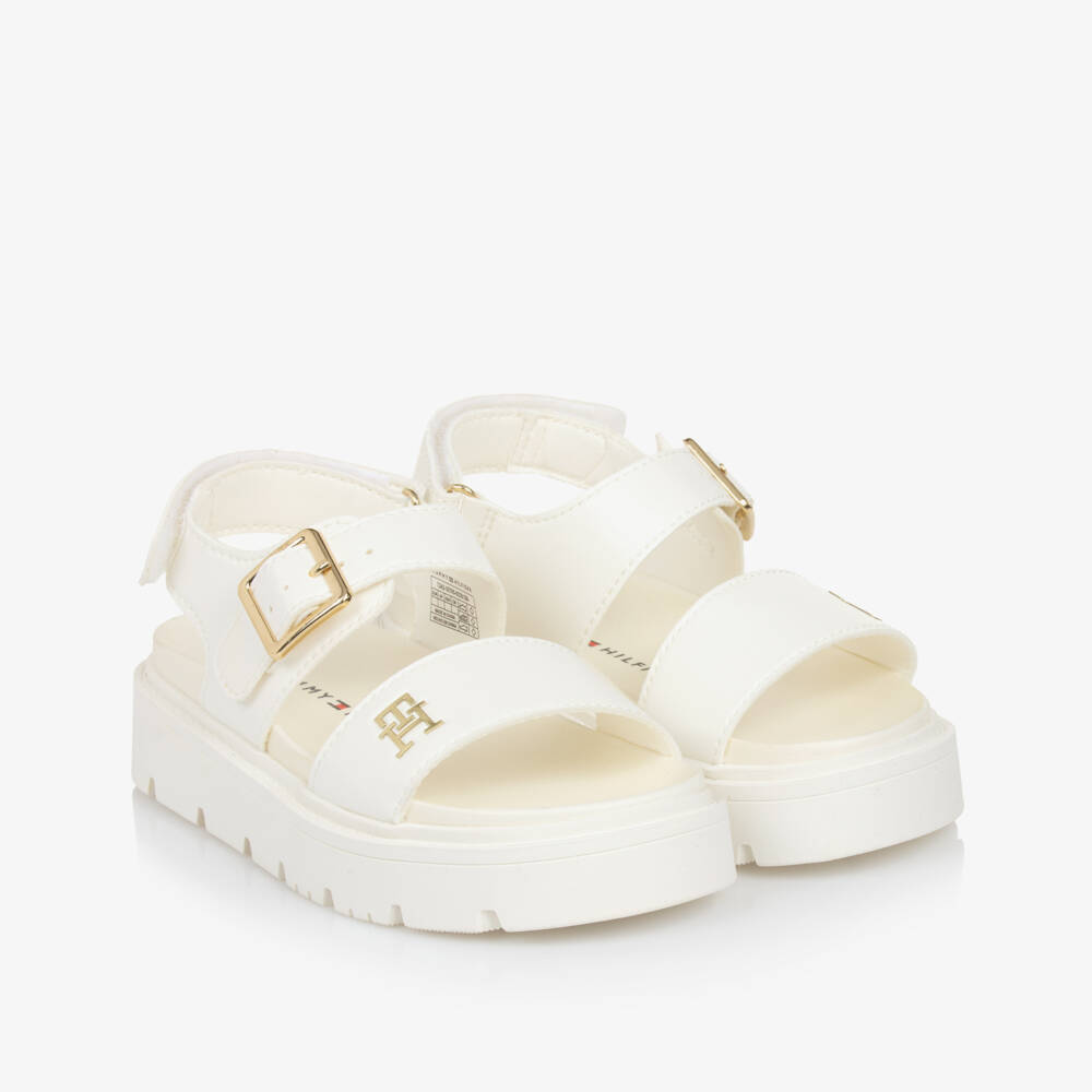 Tommy Hilfiger-Girls Ivory Chunky Faux Sandals | Childrensalon Outlet