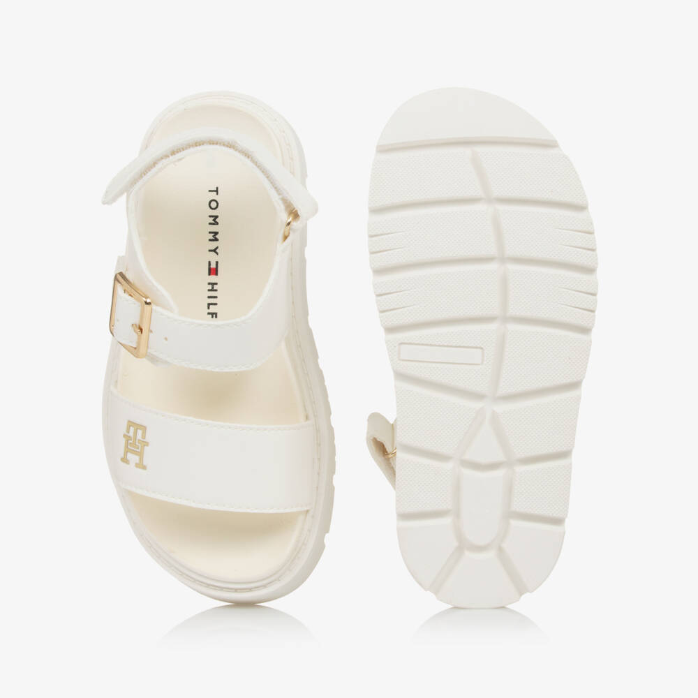 Tommy Hilfiger-Girls Ivory Chunky Faux Sandals | Childrensalon Outlet