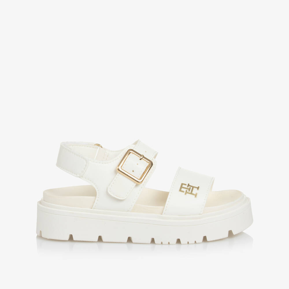 Tommy Hilfiger-Girls Ivory Chunky Faux Sandals | Childrensalon Outlet