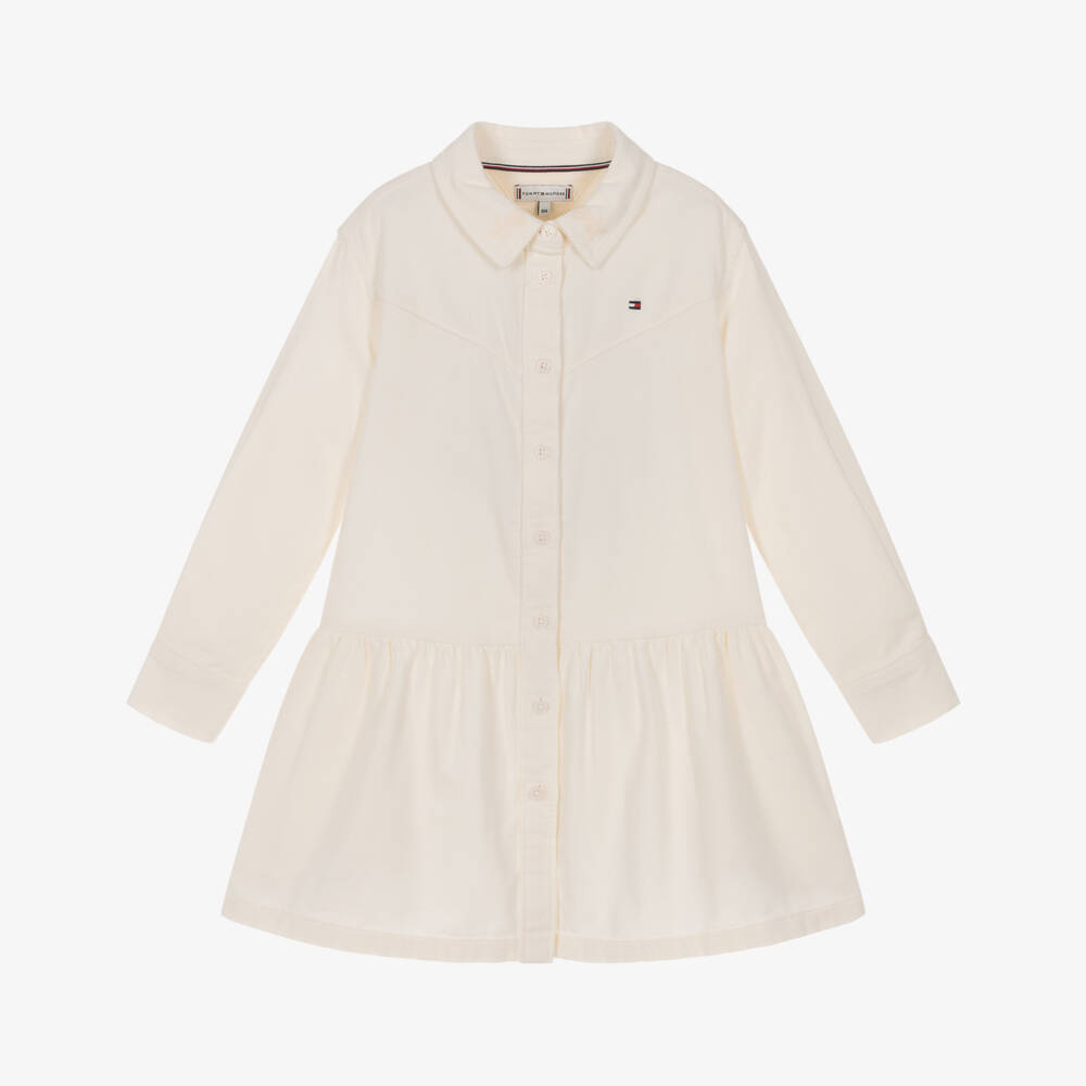 Tommy Hilfiger-Girls Ivory Corduroy Dress | Childrensalon Outlet