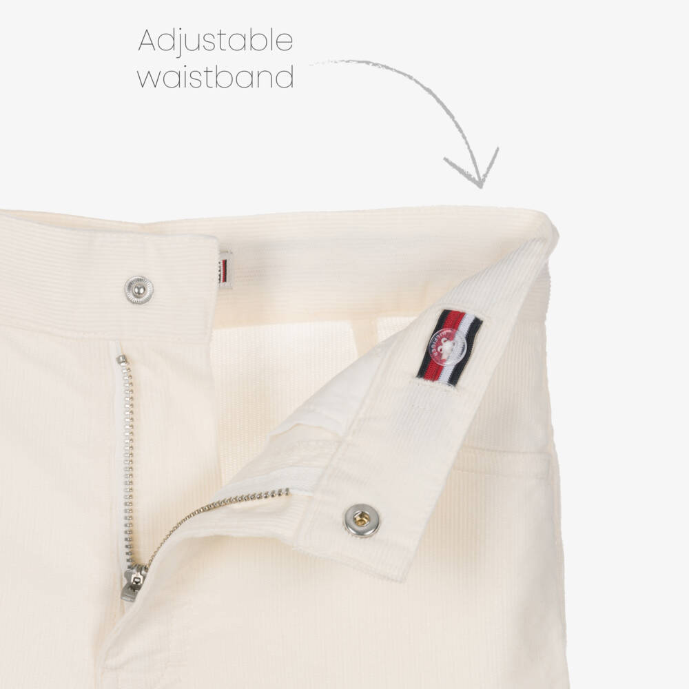 Tommy Hilfiger-Girls Ivory Corduroy Wide-Leg Jeans | Childrensalon Outlet