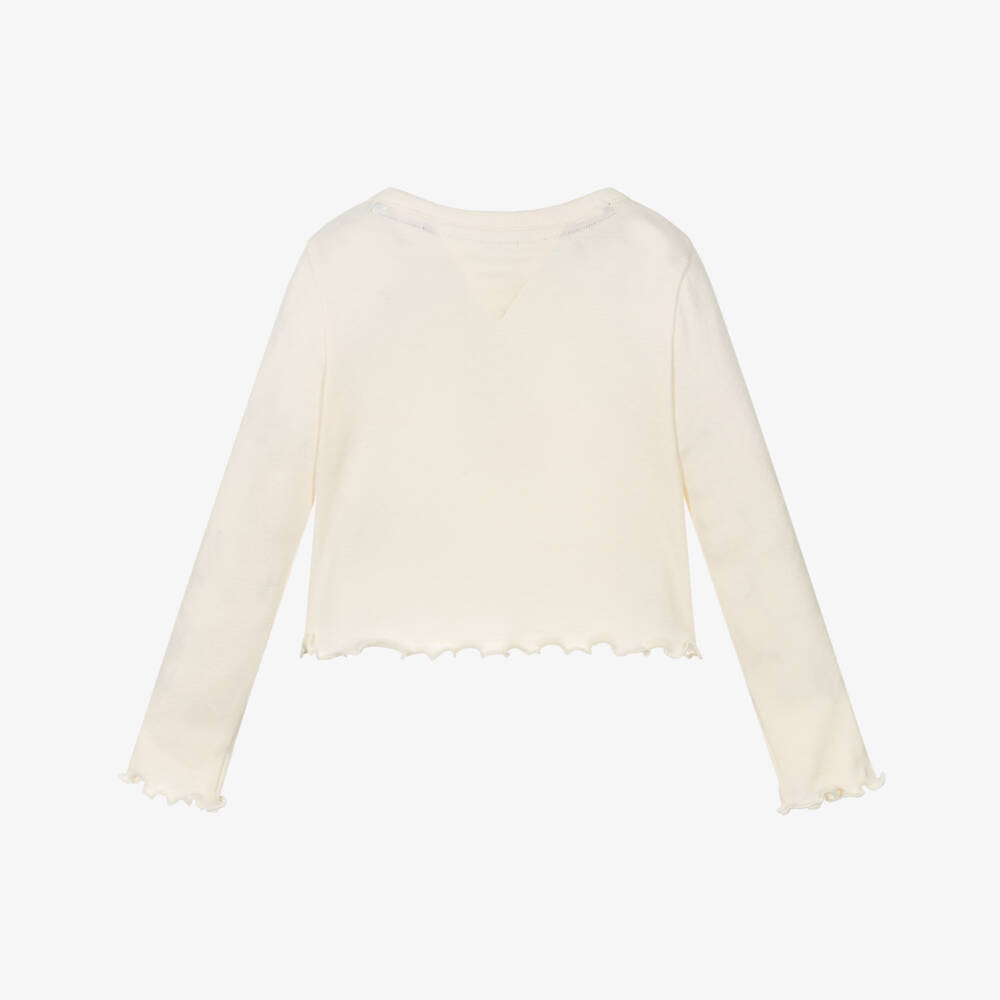 Tommy Hilfiger-Girls Ivory Cotton Blend Knitwear | Childrensalon Outlet