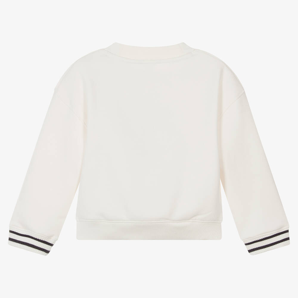Tommy Hilfiger-Girls Ivory Cotton Monogram Sweatshirt | Childrensalon Outlet