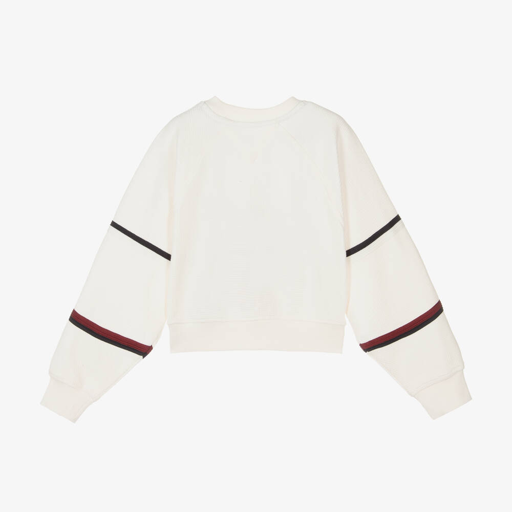 Tommy Hilfiger-Girls Ivory Cotton Sweatshirt | Childrensalon Outlet