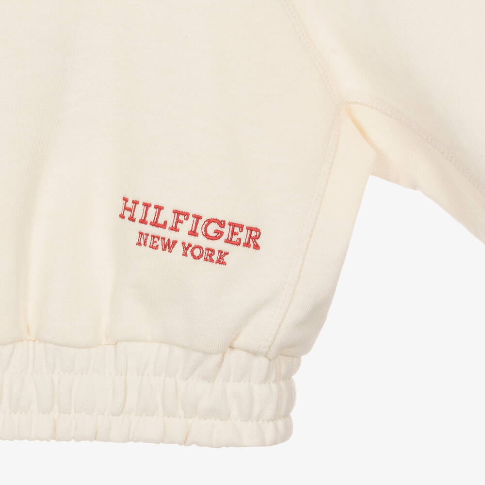 Tommy Hilfiger-Girls Ivory Cotton Sweatshirt | Childrensalon Outlet
