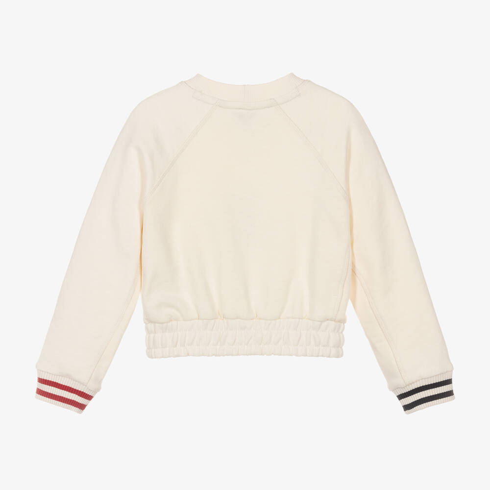 Tommy Hilfiger-Girls Ivory Cotton Sweatshirt | Childrensalon Outlet