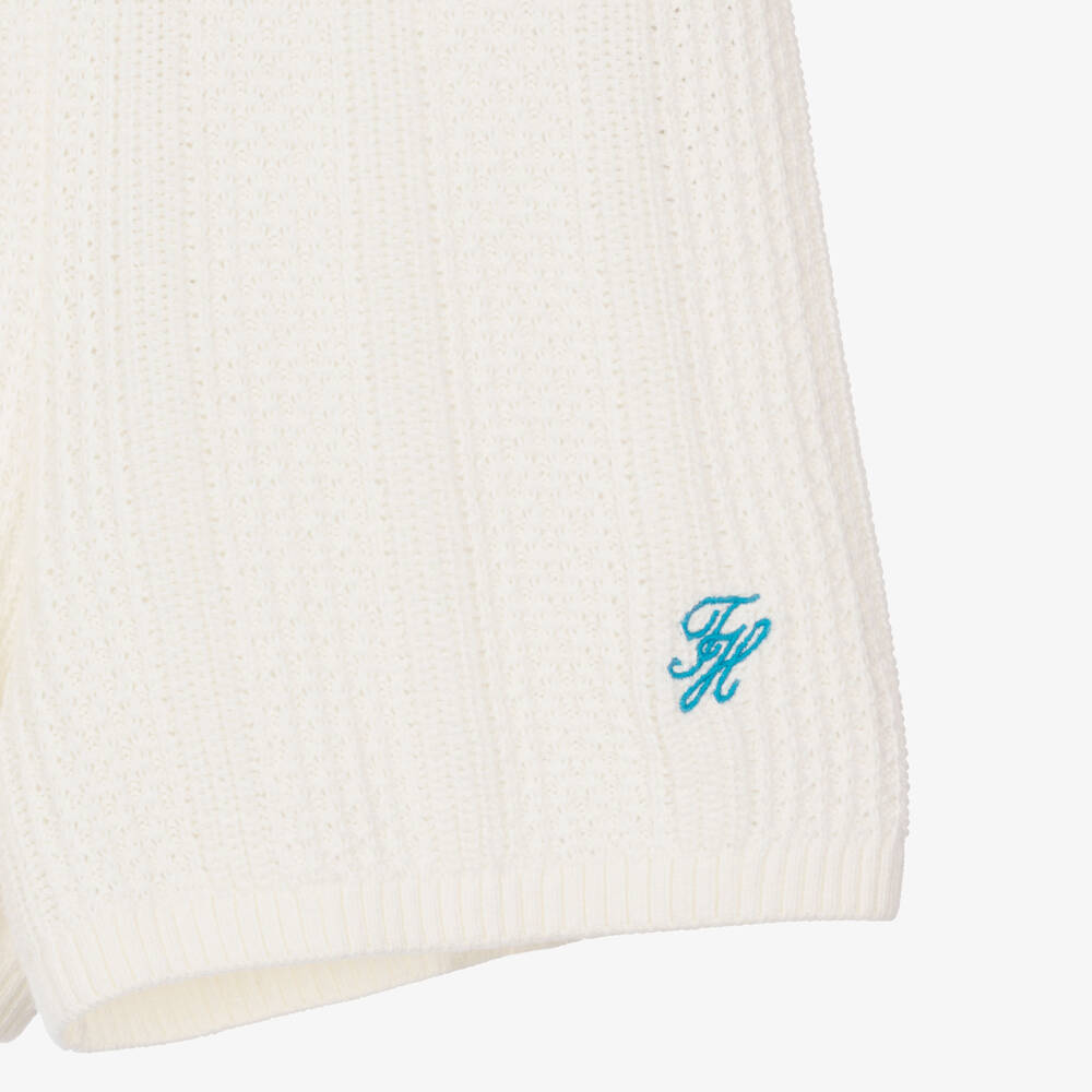 Tommy Hilfiger-Girls Ivory Crochet Knit Shorts | Childrensalon Outlet