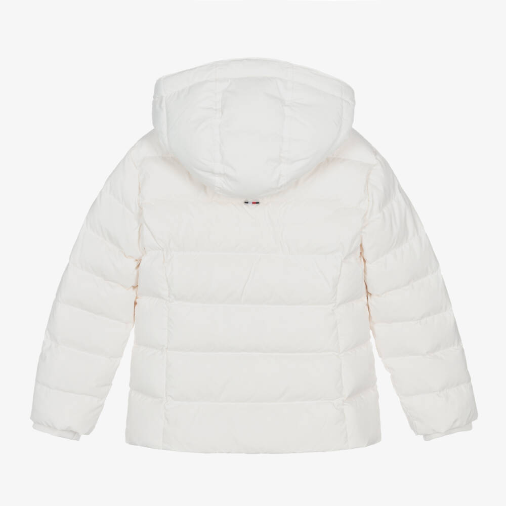Tommy Hilfiger-Girls Ivory Fur Trim Puffer Coat | Childrensalon Outlet