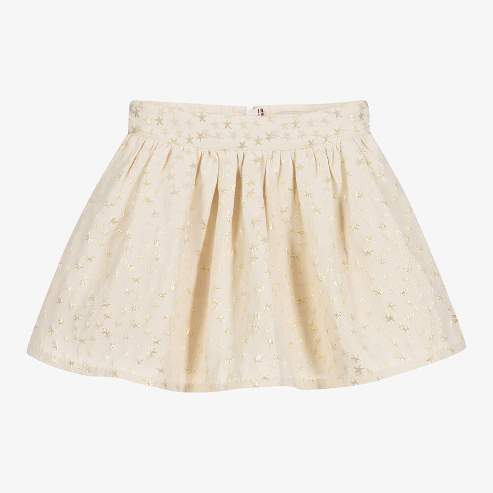 Tommy Hilfiger - Girls Ivory & Gold Skirt | Childrensalon