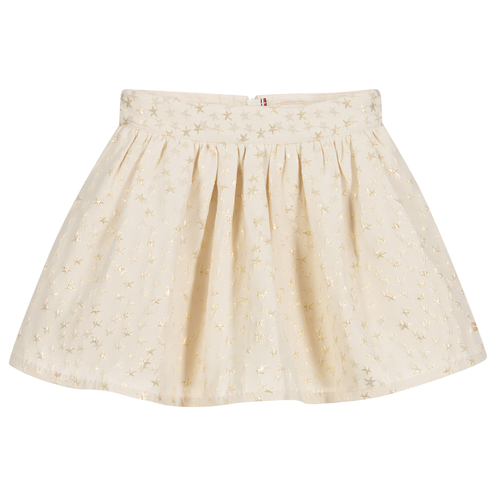 Tommy Hilfiger - Girls Ivory & Gold Skirt | Childrensalon