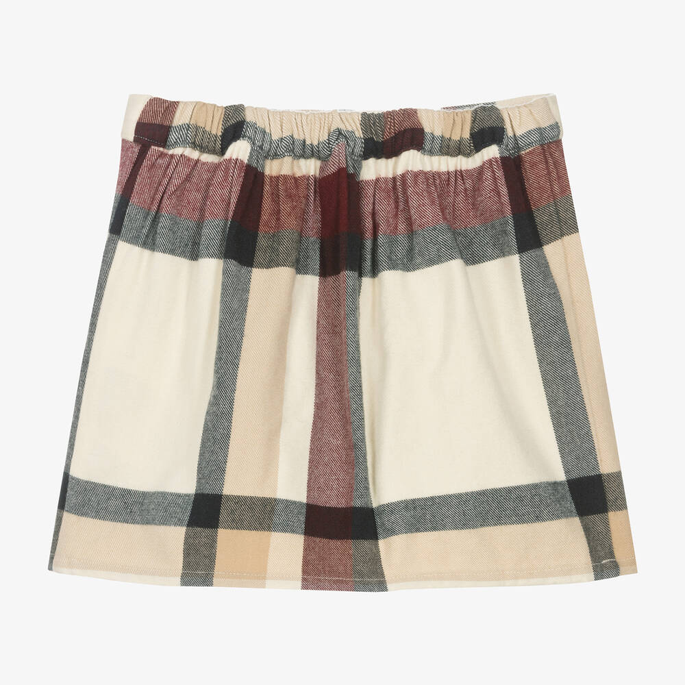 Tommy Hilfiger-Girls Ivory & Red Check Skirt | Childrensalon Outlet
