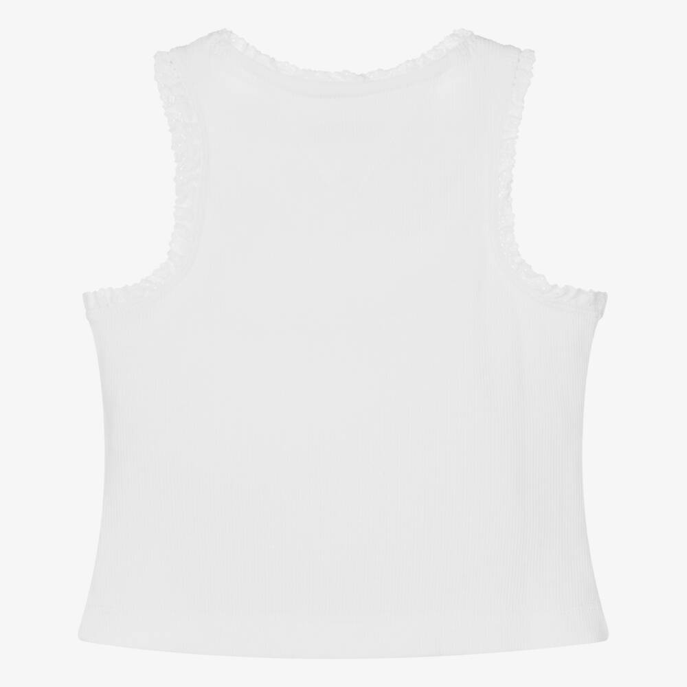 Tommy Hilfiger-قميص داخلي قطني مضلع عاجي للبنات | Childrensalon Outlet