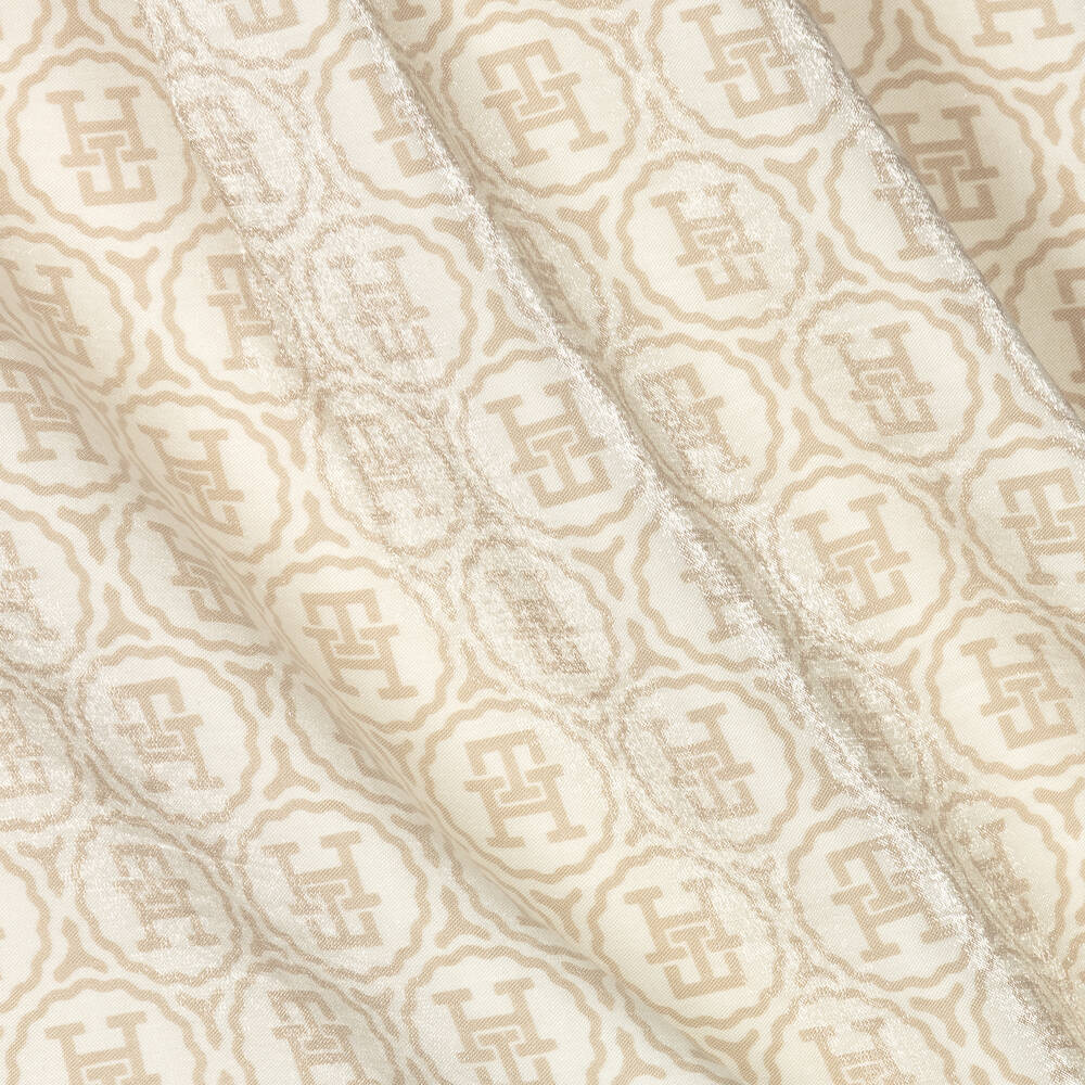 Tommy Hilfiger-Girls Ivory Satin TH Monogram Blouse | Childrensalon Outlet