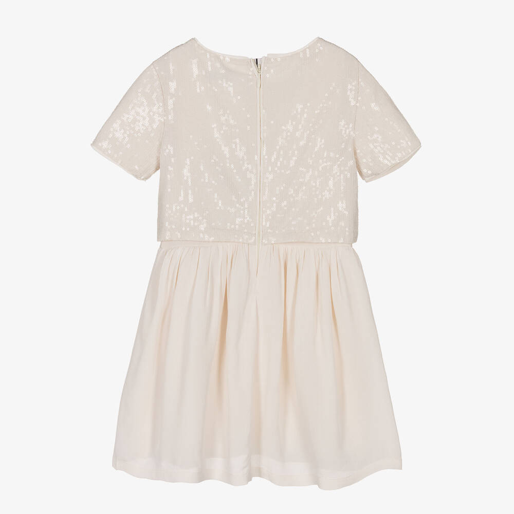 Tommy Hilfiger-Girls Ivory Sequin Dress | Childrensalon Outlet