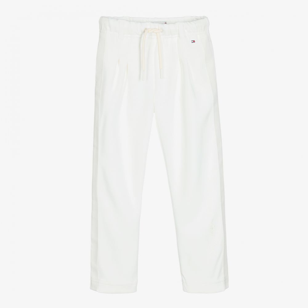 Tommy Hilfiger-Girls Ivory Viscose Joggers | Childrensalon Outlet