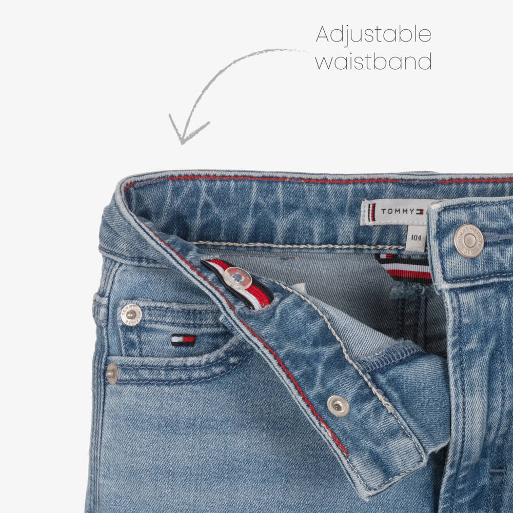 Tommy Hilfiger-Girls Light Blue Denim Trousers | Childrensalon Outlet