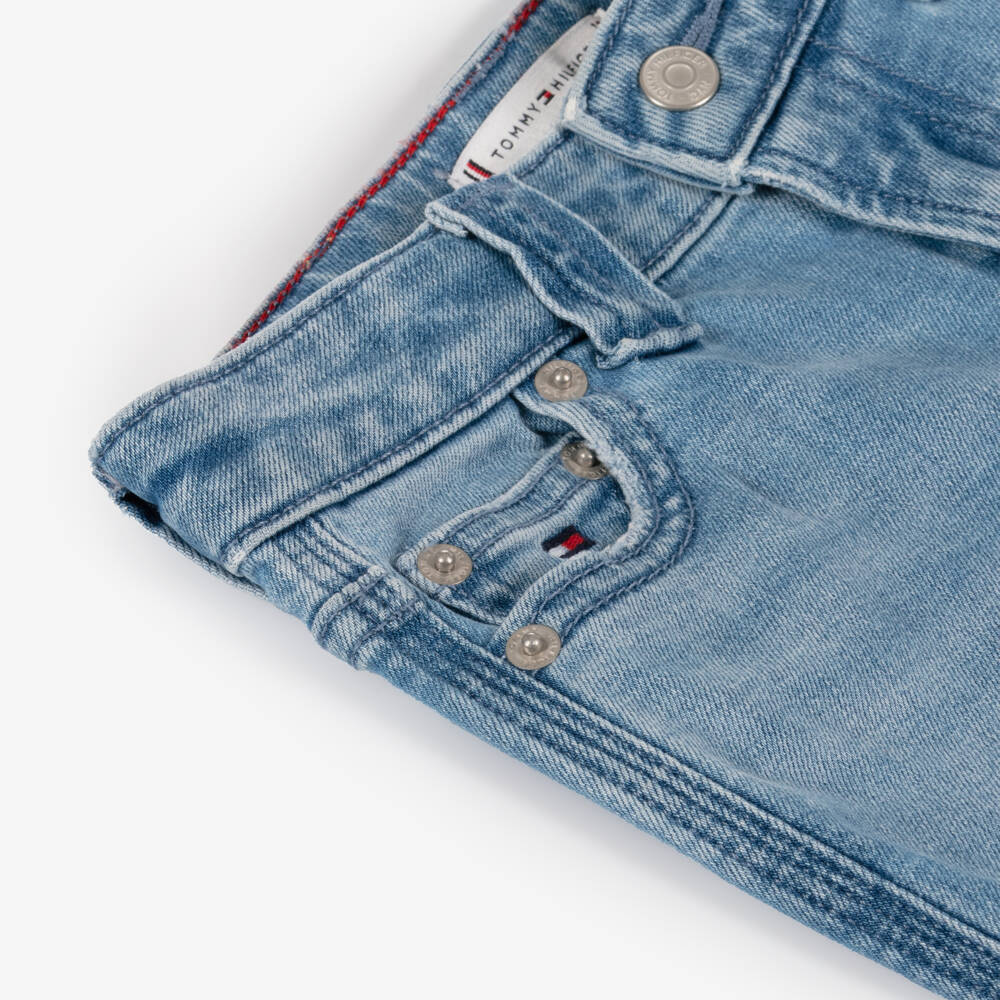 Tommy Hilfiger-Girls Light Blue Denim Trousers | Childrensalon Outlet
