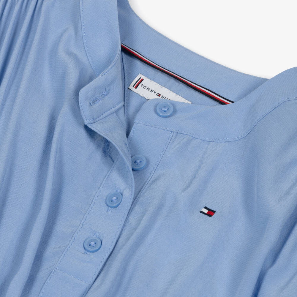 Tommy Hilfiger-Girls Light Blue Gathered Waist Dress | Childrensalon Outlet