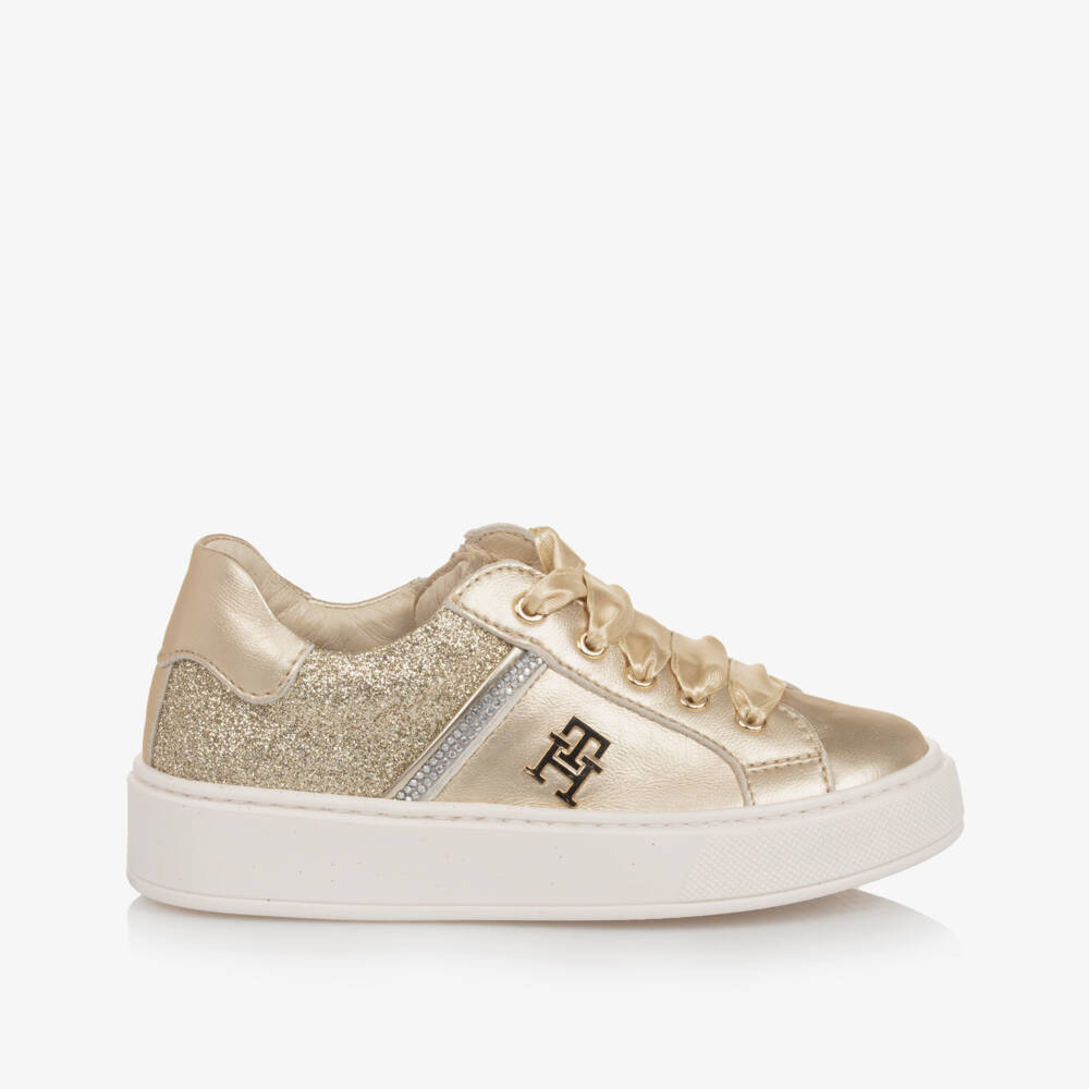 Tommy Hilfiger-Girls Metallic Leather Sports Shoes | Childrensalon Outlet