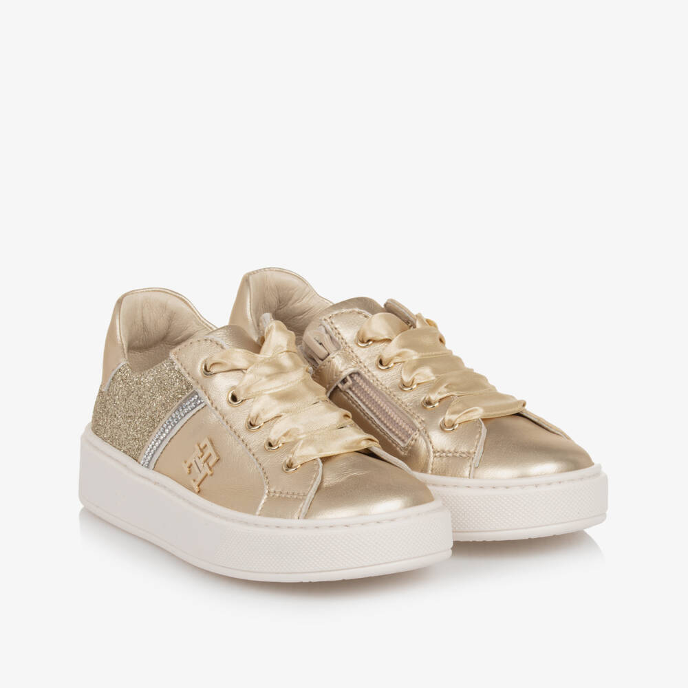 Tommy Hilfiger-Girls Metallic Leather Sports Shoes | Childrensalon Outlet